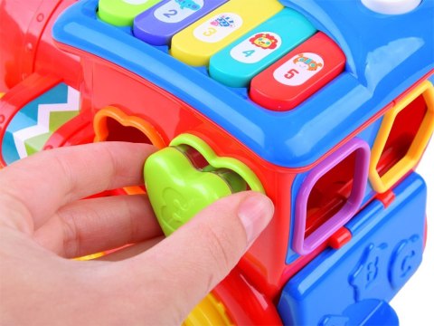 Interaktywna LOKOMOTYWA Sorter + kolorowe klocki Muzyka + światło ZA0104 Interaktywna LOKOMOTYWA Sorter + kolorowe klocki Muzyka + światło ZA0104