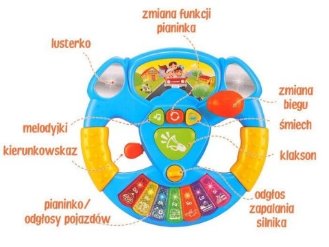 Interaktywna kierownica muzyczna dźwięki ZA1592 Interaktywna kierownica muzyczna dźwięki ZA1592