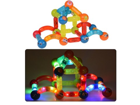 Klocki magnetyczne 3D Kolorowe Podświetlane klocki dla dzieci 76ele ZA5239 Klocki magnetyczne 3D Kolorowe Podświetlane klocki dla dzieci 76ele ZA5239