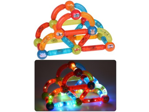 Klocki magnetyczne 3D Kolorowe Podświetlane klocki dla dzieci 76ele ZA5239 Klocki magnetyczne 3D Kolorowe Podświetlane klocki dla dzieci 76ele ZA5239