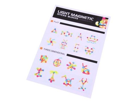 Klocki magnetyczne 3D Kolorowe Podświetlane klocki dla dzieci 76ele ZA5239 Klocki magnetyczne 3D Kolorowe Podświetlane klocki dla dzieci 76ele ZA5239