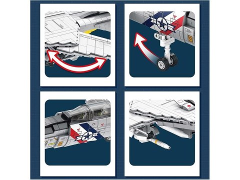 Klocki techniczne F-14 Tomcat 1600 elementów amerykański myśliwiec ZA5301 Klocki techniczne F-14 Tomcat 1600 elementów amerykański myśliwiec ZA5301