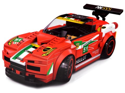 Klocki techniczne Sportowe auto CZERWONE 164-elementy + naklejki ZA4289 Klocki techniczne Sportowe auto CZERWONE 164-elementy + naklejki ZA4289