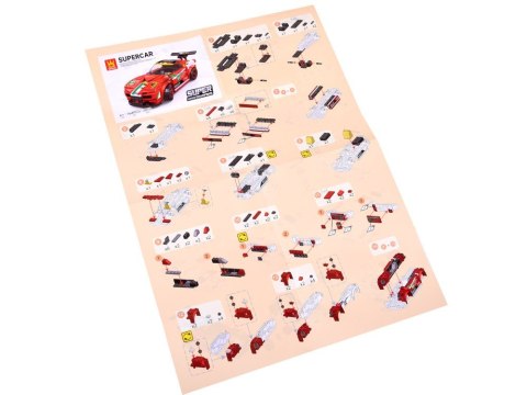 Klocki techniczne Sportowe auto CZERWONE 164-elementy + naklejki ZA4289 Klocki techniczne Sportowe auto CZERWONE 164-elementy + naklejki ZA4289