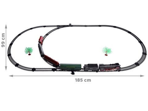 Kolejka elektryczna pociąg 185x99cm dymi paruje efekt dźwiękowy RC0622 Kolejka elektryczna pociąg 185x99cm dymi paruje efekt dźwiękowy RC0622