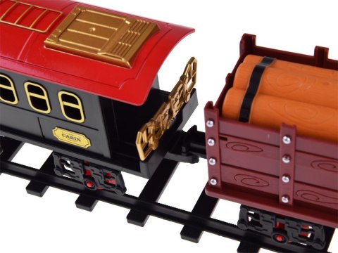 Kolejka z torami Lokomotywa z wagonami para wodna + światło RC0629 Kolejka z torami Lokomotywa z wagonami para wodna + światło RC0629
