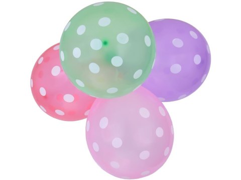 Kolorowe Balony w białe kropki zestaw 100 sztuk ZA5568 Kolorowe Balony w białe kropki zestaw 100 sztuk ZA5568