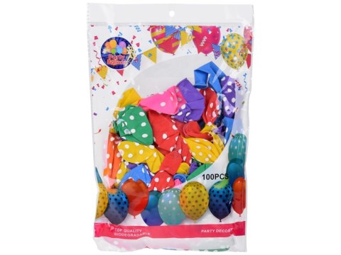 Kolorowe Balony w białe kropki zestaw 100 sztuk ZA5568 Kolorowe Balony w białe kropki zestaw 100 sztuk ZA5568