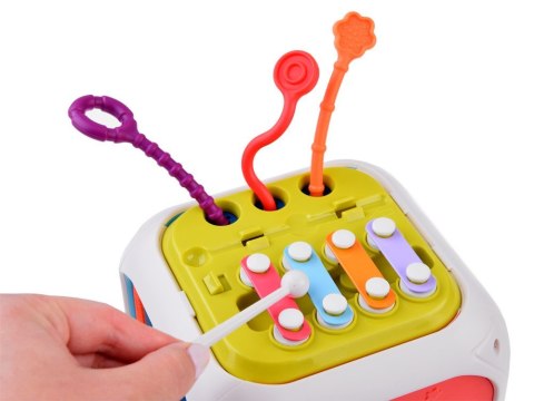 Kostka edukacyjna dla malucha sorter sensoryczny kształty cymbałki ZA5278 Kostka edukacyjna dla malucha sorter sensoryczny kształty cymbałki ZA5278