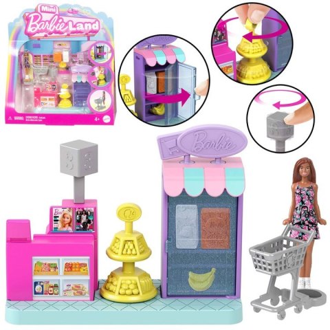 Mattel Mini Barbie Land Lalka kasjerka + supermarket i akcesoria ZA6041 B Mattel Mini Barbie Land Lalka kasjerka + supermarket i akcesoria ZA6041 B