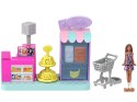 Mattel Mini Barbie Land Lalka kasjerka + supermarket i akcesoria ZA6041 B