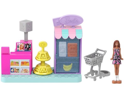 Mattel Mini Barbie Land Lalka kasjerka + supermarket i akcesoria ZA6041 B Mattel Mini Barbie Land Lalka kasjerka + supermarket i akcesoria ZA6041 B