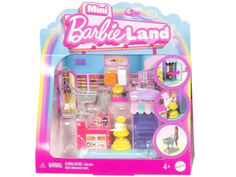 Mattel Mini Barbie Land Lalka kasjerka + supermarket i akcesoria ZA6041 B Mattel Mini Barbie Land Lalka kasjerka + supermarket i akcesoria ZA6041 B