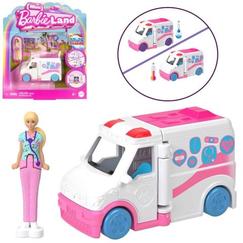 Mattel Mini Barbie Land Lalka lekarka + autko karetka pogotowia ZA6038 D Mattel Mini Barbie Land Lalka lekarka + autko karetka pogotowia ZA6038 D