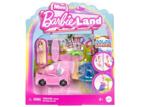 Mattel Mini Barbie Land Lalka surferka z deską + autko kabriolet ZA6038 E Mattel Mini Barbie Land Lalka surferka z deską + autko kabriolet ZA6038 E