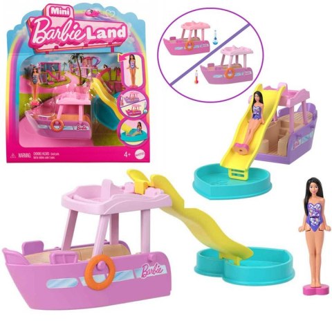 Mattel Mini Barbie Land Lalka wakacyjna + jacht ze zjeżdżalnią ZA6038 B Mattel Mini Barbie Land Lalka wakacyjna + jacht ze zjeżdżalnią ZA6038 B