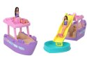 Mattel Mini Barbie Land Lalka wakacyjna + jacht ze zjeżdżalnią ZA6038 B