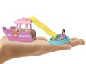 Mattel Mini Barbie Land Lalka wakacyjna + jacht ze zjeżdżalnią ZA6038 B