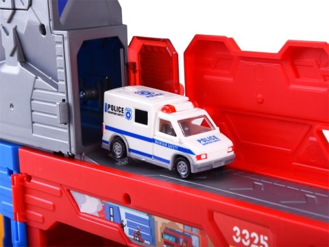 Mega garaż 2w1 policja straż winda walizka ZA4361 Mega garaż 2w1 policja straż winda walizka ZA4361