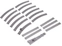 Metalowe tory do kolejki starter HO zakręty bocznica zwrotnica 3m RC0644