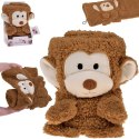 Miękki kocyk - przytulanka 2w1 MAŁPKA w kolorze mokka mouse ZA0724