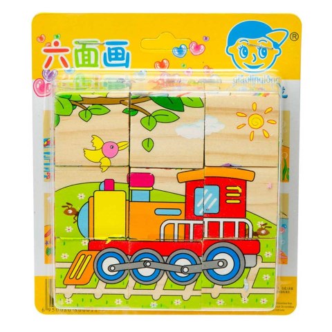 Klocki drewniane edukacyjne puzzle układanka kostki Pojazdy 6w1 9el. Klocki drewniane edukacyjne puzzle układanka kostki Pojazdy 6w1 9el.