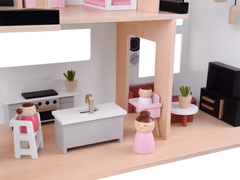 Nowoczesny Drewniany Domek dla Lalek w Stylu LOFT + lalki meble ZA5073 Nowoczesny Drewniany Domek dla Lalek w Stylu LOFT + lalki meble ZA5073