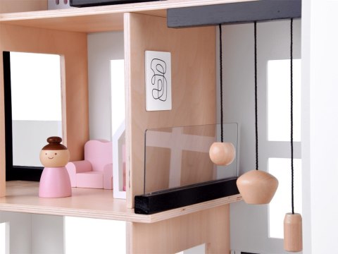 Nowoczesny Drewniany Domek dla Lalek w Stylu LOFT + lalki meble ZA5073 Nowoczesny Drewniany Domek dla Lalek w Stylu LOFT + lalki meble ZA5073