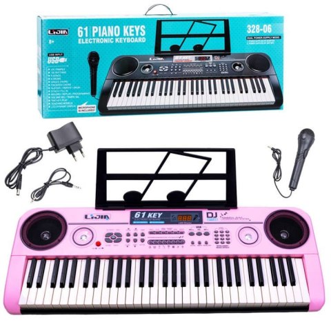 Organy Keyboard + mikrofon 61klawisz 328-06 IN0082 Organy Keyboard + mikrofon 61klawisz 328-06 IN0082