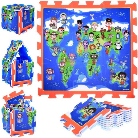 Piankowe puzzle Dzieci Świata mata do zabawy 93x93cm ZA3149 Piankowe puzzle Dzieci Świata mata do zabawy 93x93cm ZA3149
