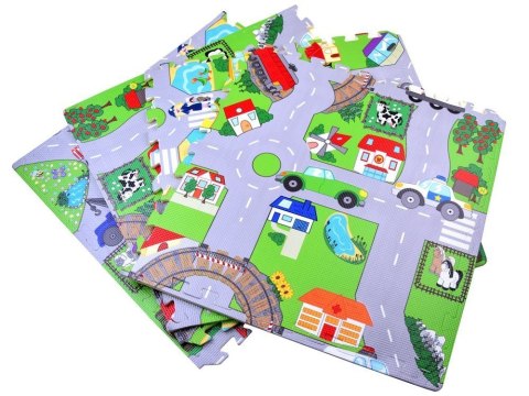 Piankowe puzzle ULICA Miękka mata dla dzieci do zabawy 120x120cm ZA2510 Piankowe puzzle ULICA Miękka mata dla dzieci do zabawy 120x120cm ZA2510
