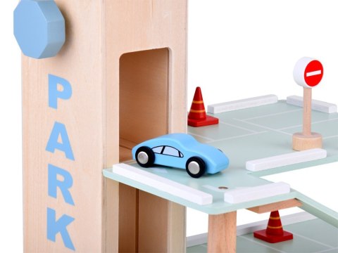 Piętrowy parking drewniany WINDA zjazdy autka znaki duży zestaw ZA5615 Piętrowy parking drewniany WINDA zjazdy autka znaki duży zestaw ZA5615