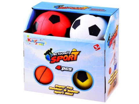 Piłki piankowe zestaw 4szt 10cm do nogi SP0705 Piłki piankowe zestaw 4szt 10cm do nogi SP0705