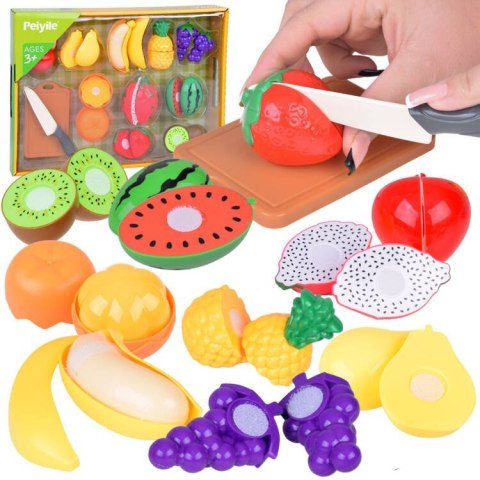 Plastikowe Owoce do Krojenia + Deska Nóż Zestaw do Zabawy w Kuchni ZA5248 Plastikowe Owoce do Krojenia + Deska Nóż Zestaw do Zabawy w Kuchni ZA5248