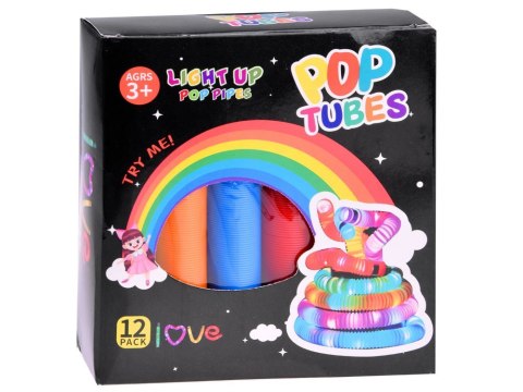 POP TUBE rurki sensoryczne świecące LED 12szt ZA4709 POP TUBE rurki sensoryczne świecące LED 12szt ZA4709