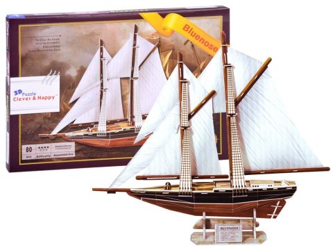 Puzzle 3D statek żaglowiec BLUENOSE 80 ele ZA2906 Puzzle 3D statek żaglowiec BLUENOSE 80 ele ZA2906