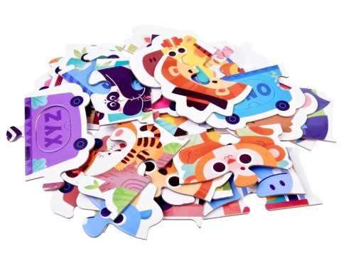 Puzzle edukacyjne Pociąg ze zwierzątkami do nauki alfabetu 40-ele ZA5751 Puzzle edukacyjne Pociąg ze zwierzątkami do nauki alfabetu 40-ele ZA5751