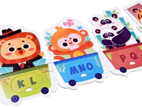 Puzzle edukacyjne Pociąg ze zwierzątkami do nauki alfabetu 40-ele ZA5751 Puzzle edukacyjne Pociąg ze zwierzątkami do nauki alfabetu 40-ele ZA5751