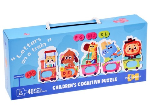 Puzzle edukacyjne Pociąg ze zwierzątkami do nauki alfabetu 40-ele ZA5751 Puzzle edukacyjne Pociąg ze zwierzątkami do nauki alfabetu 40-ele ZA5751