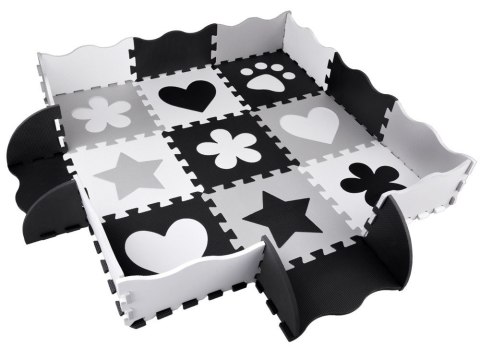 Puzzle piankowe - Kontrastowa mata dla niemowląt KSZTAŁTY 120x120cmZA4782 Puzzle piankowe - Kontrastowa mata dla niemowląt KSZTAŁTY 120x120cmZA4782