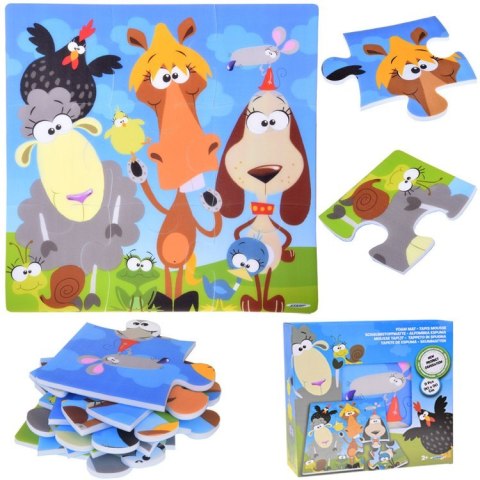 Puzzle piankowe ZWIERZĘTA Kolorowa mata dla niemowląt 90x90cm ZA3151 Puzzle piankowe ZWIERZĘTA Kolorowa mata dla niemowląt 90x90cm ZA3151