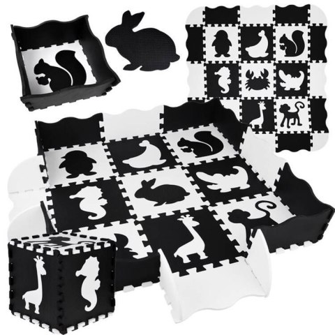 Puzzle piankowe - kontrastowa mata dla niemowląt ZWIERZĘTA 120x120cm ZA4783 Puzzle piankowe - kontrastowa mata dla niemowląt ZWIERZĘTA 120x120cm ZA4783