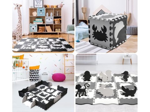 Puzzle piankowe - kontrastowa mata dla niemowląt ZWIERZĘTA 120x120cm ZA4783 Puzzle piankowe - kontrastowa mata dla niemowląt ZWIERZĘTA 120x120cm ZA4783