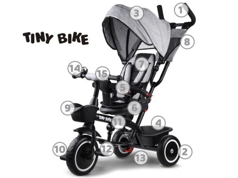 Rowerek dziecięcy trójkołowy Tiny Bike 3w1 z daszkiem OBRACANY SP0650 Rowerek dziecięcy trójkołowy Tiny Bike 3w1 z daszkiem OBRACANY SP0650