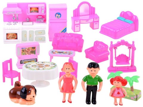 Rozkładany rodzinny DOMEK + meble lalki ZA3747 Rozkładany rodzinny DOMEK + meble lalki ZA3747