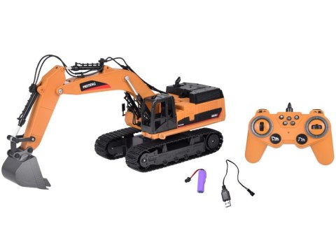 Solidna Koparka na gąsienicach efekt Dym Dźwięk Światło LED + Pilot RC0698 Solidna Koparka na gąsienicach efekt Dym Dźwięk Światło LED + Pilot RC0698