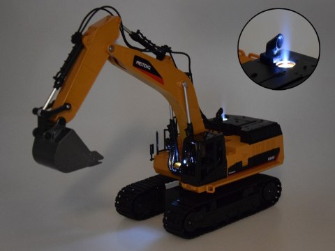 Solidna Koparka na gąsienicach efekt Dym Dźwięk Światło LED + Pilot RC0698 Solidna Koparka na gąsienicach efekt Dym Dźwięk Światło LED + Pilot RC0698