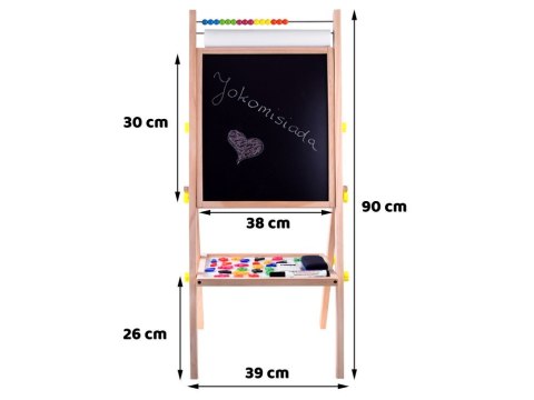 Tablica drewniana kredowa magnetyczna 3w1 sztaluga kreda pisaki TA0096 Tablica drewniana kredowa magnetyczna 3w1 sztaluga kreda pisaki TA0096