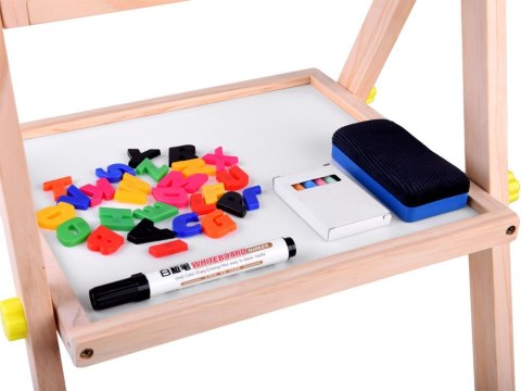 Tablica drewniana kredowa magnetyczna 3w1 sztaluga kreda pisaki TA0096 Tablica drewniana kredowa magnetyczna 3w1 sztaluga kreda pisaki TA0096