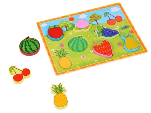 Układanka drewniana edukacyjne puzzle OWOCE dopasuj 8 ele ZA5255 Układanka drewniana edukacyjne puzzle OWOCE dopasuj 8 ele ZA5255
